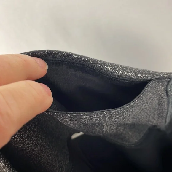 Lululemon Black w/Silver Flecks High Waist Leggings w/Drawcord & Pocket - Size 4 - Picture 9 of 10